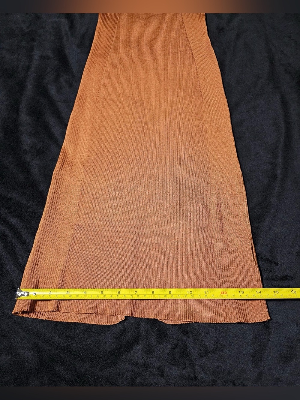 🤎 House of Harlow 1960 Burnt Orange Ribbed One Shoulder Midi Dress S NWT - Picture 4 of 14
